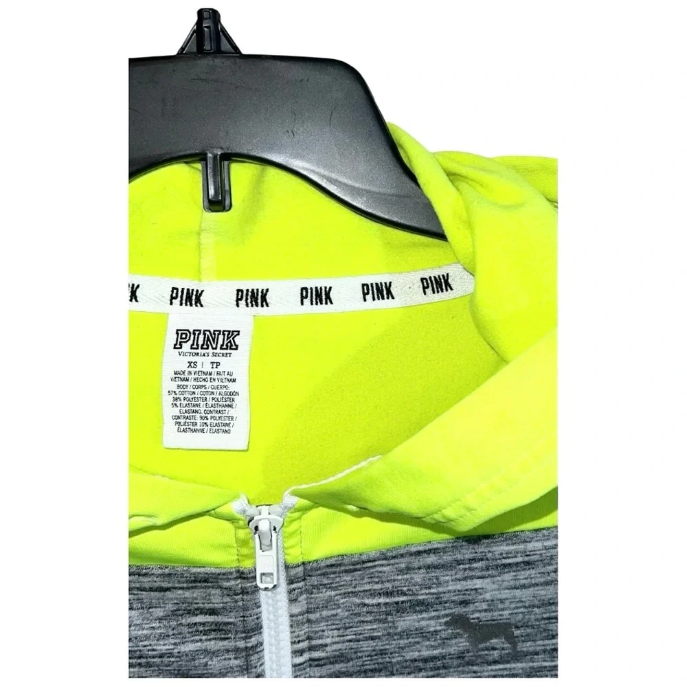 Pink Victoria Secret Hoodie Sweatshirt Women’s Size XS Green Grey Long Sleeve - Picture 3 of 5